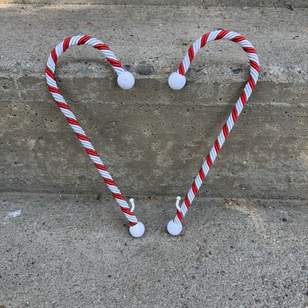 Pair Of Candy Cane Stocking Holder Christmas, Holiday Decorations
